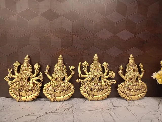 Premium Brass Ashtalakshmi Wall Mount | Eight Forms of Wealth Vastu Panel for Luxury Heritage Decor