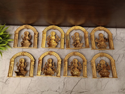 Premium Brass Super Fine Ashtalakshmi Wall Mount Set with Arch | Antique Vastu 8 Wealth Goddess Decor for Mandir & Home (India)