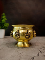 Compact Brass Ashta Lakshmi Urli | Small 8-Goddess Vastu Water Bowl for Pooja Room & Gifting