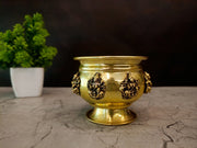 Compact Brass Ashta Lakshmi Urli | Small 8-Goddess Vastu Water Bowl for Pooja Room & Gifting