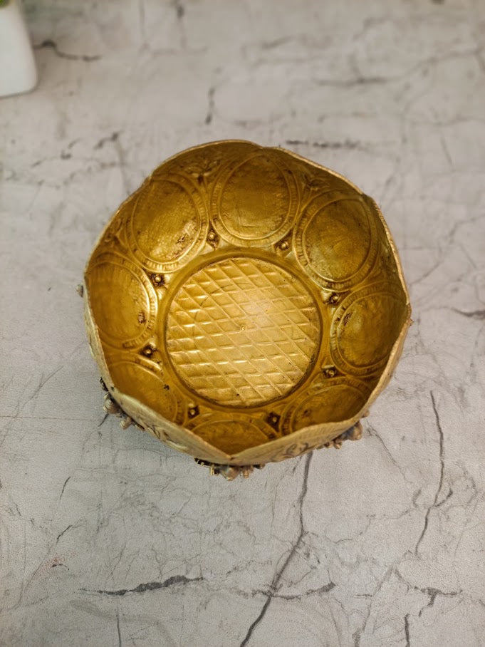 Premium Brass Ashta Lakshmi Urli Bowl | Traditional 8-Goddess Designer Floating Flower Centerpiece