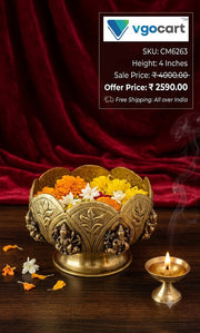 Premium Brass Ashta Lakshmi Urli Bowl | Traditional 8-Goddess Designer Floating Flower Centerpiece