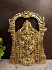 Premium Brass Tirupati Balaji Wall Mount | Majestic Lord Venkateshwara Panel for Vastu & Supreme Wealth