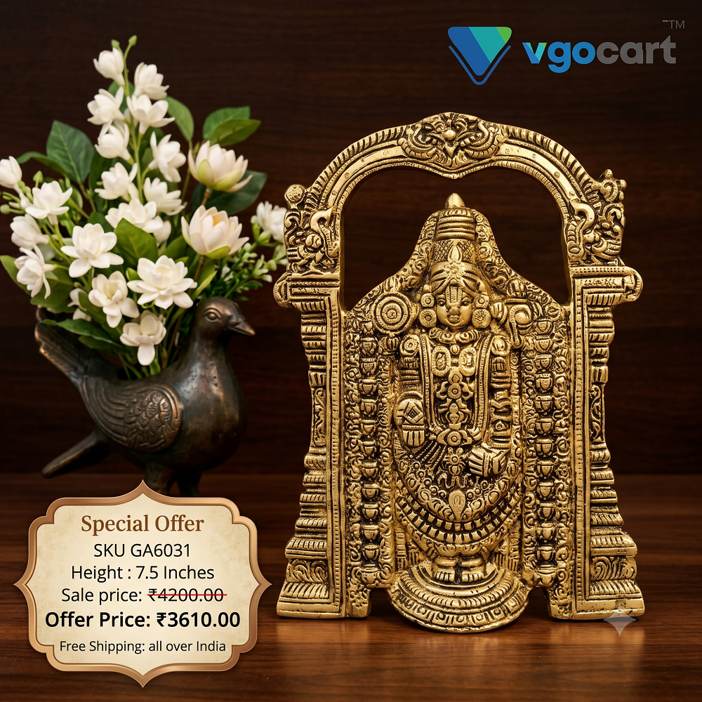 Premium Brass Tirupati Balaji Wall Mount | Majestic Lord Venkateshwara Panel for Vastu & Supreme Wealth
