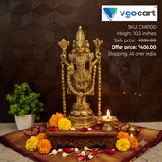 Premium Brass Tirupati Balaji Idol with Chain | Majestic Lord Venkateshwara Statue for Pooja & Vastu Wealth