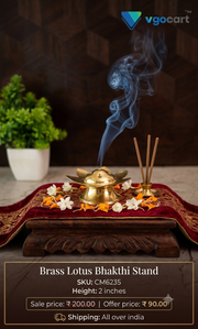 Premium Brass Lotus Bhakthi Stand | Sacred Kamal Pedestal for Pooja & Vastu Purity