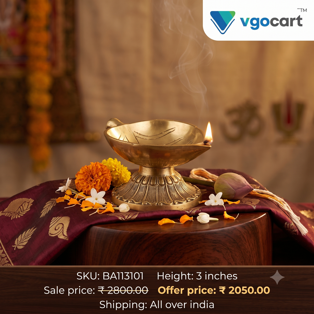 Premium Brass Big Leaf Diya | Auspicious Botanical Deepam for Vastu, Prosperity & Luxury Festive Decor