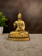 Premium Fine Art Brass Buddha Statue | Serene Meditating Gautam Buddha for Vastu & Luxury Zen Decor