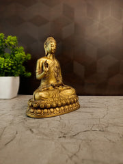 Premium Fine Art Brass Buddha Statue | Serene Meditating Gautam Buddha for Vastu & Luxury Zen Decor