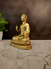 Premium Fine Art Brass Buddha Statue | Serene Meditating Gautam Buddha for Vastu & Luxury Zen Decor