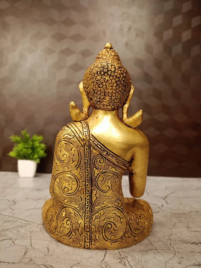 Premium Fine Art Brass Buddha Statue | Serene Zen Masterpiece for Vastu & Luxury Home Decor