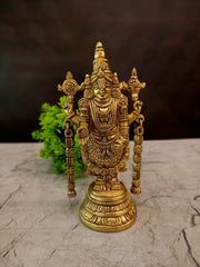 Divine Brass Chain Balaji Idol Antique Finish Srinivasa for Supreme Vastu Prosperity