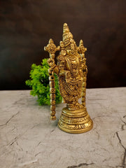 Divine Brass Chain Balaji Idol Antique Finish Srinivasa for Supreme Vastu Prosperity