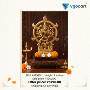 Premium Brass Chakrathalwar Idol | Divine Sudarshana Chakra Statue for Vastu Protection & Victory