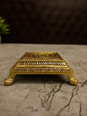 Premium Brass Square Chowki Pedestal | Traditional Pooja Peetham for Vastu & Divine Elevation