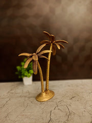 Handcrafted Brass Coconut Tree Showpiece | Tropical Vastu & Tabletop Decor for Prosperity & Growth