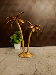Handcrafted Brass Coconut Tree Showpiece | Tropical Vastu & Tabletop Decor for Prosperity & Growth