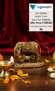 Buy Premium Miniature Brass Fine Art Cow And Calf Idol For Vastu Wealth And Decor