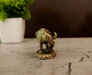 Buy Premium Miniature Brass Fine Art Cow And Calf Idol For Vastu Wealth And Decor