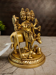 Premium Brass Dattatreya Idol | Divine Trimurti Avatar Statue for Pooja & Vastu Harmony