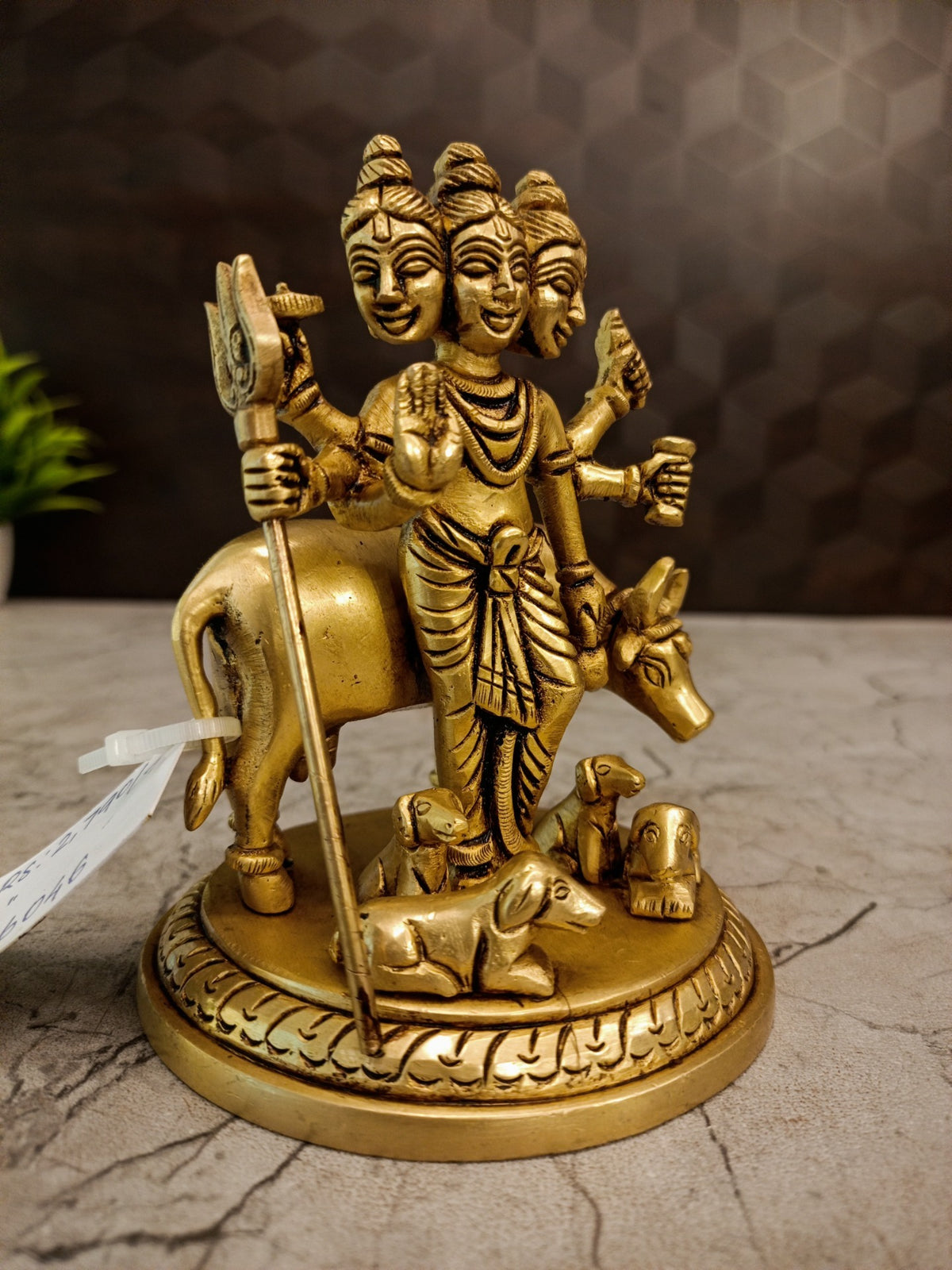 Premium Brass Dattatreya Idol | Divine Trimurti Avatar Statue for Pooja & Vastu Harmony