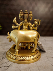 Premium Brass Dattatreya Idol | Divine Trimurti Avatar Statue for Pooja & Vastu Harmony