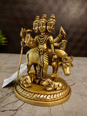 Premium Brass Dattatreya Idol | Divine Trimurti Avatar Statue for Pooja & Vastu Harmony