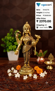 Handcrafted Brass Lord Dhanvantari Idol | Divine Physician of Ayurveda & Vastu Statue