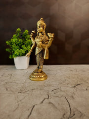 Handcrafted Brass Lord Dhanvantari Idol | Divine Physician of Ayurveda & Vastu Statue