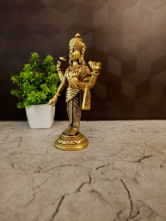 Handcrafted Brass Lord Dhanvantari Idol | Divine Physician of Ayurveda & Vastu Statue