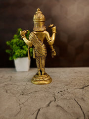 Handcrafted Brass Lord Dhanvantari Idol | Divine Physician of Ayurveda & Vastu Statue
