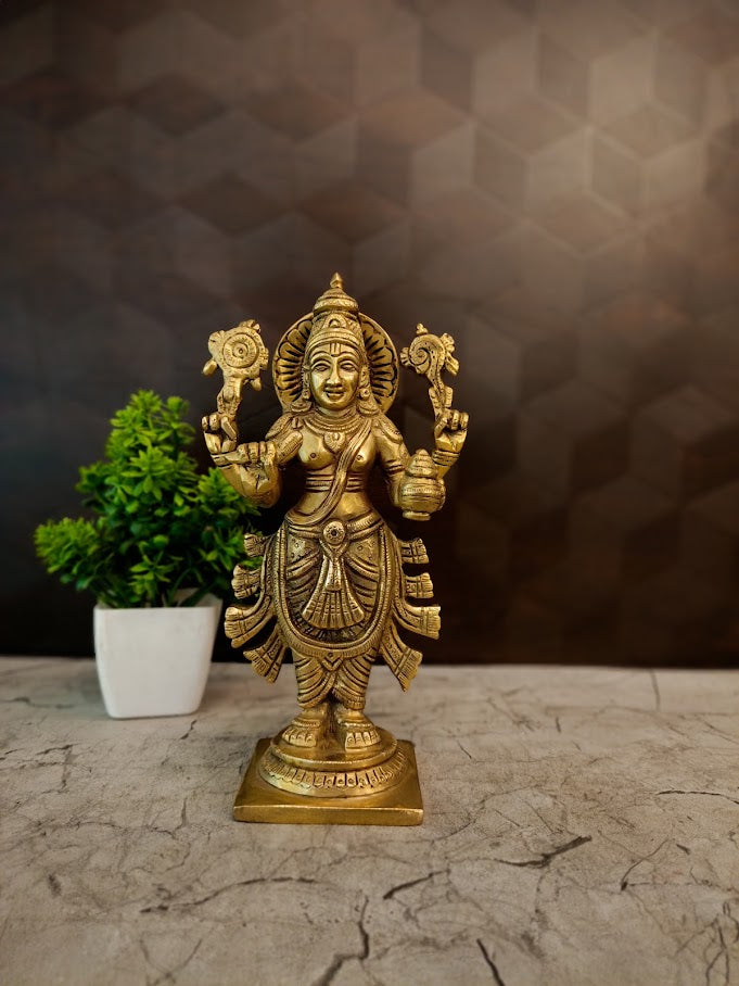 Premium Brass Lord Dhanvantari on Square Base | Divine Ayurveda Deity for Vastu & Holistic Health