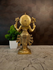 Premium Brass Lord Dhanvantari on Square Base | Divine Ayurveda Deity for Vastu & Holistic Health