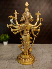 Brass Dasavatharam Statue 17 Inch | Lord Vishnu Dashavatara Idol | Traditional Hindu God Sculpture for Pooja Room & Home Temple