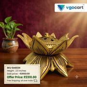 Premium Brass Blooming Lotus Dhoop Holder | Sacred Padma Sambrani Burner for Vastu & Zen Decor