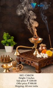 Premium Brass Dhoop Stand | Traditional Incense Burner for Pooja, Vastu & Aromatic Purity
