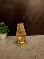 Premium Brass Thiruchendur Diya | Sacred Lord Murugan Temple Oil Lamp for Pooja & Vastu