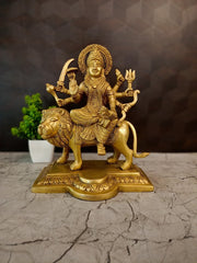 Premium Brass Durgai Amman Idol | Fierce Goddess Durga Statue for Vastu Protection & Divine Victory