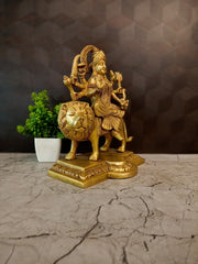 Premium Brass Durgai Amman Idol | Fierce Goddess Durga Statue for Vastu Protection & Divine Victory