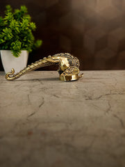 Premium Brass Fine Art Elephant Face Wall Mount | Majestic Vastu Animal Wall Decor for Entryway
