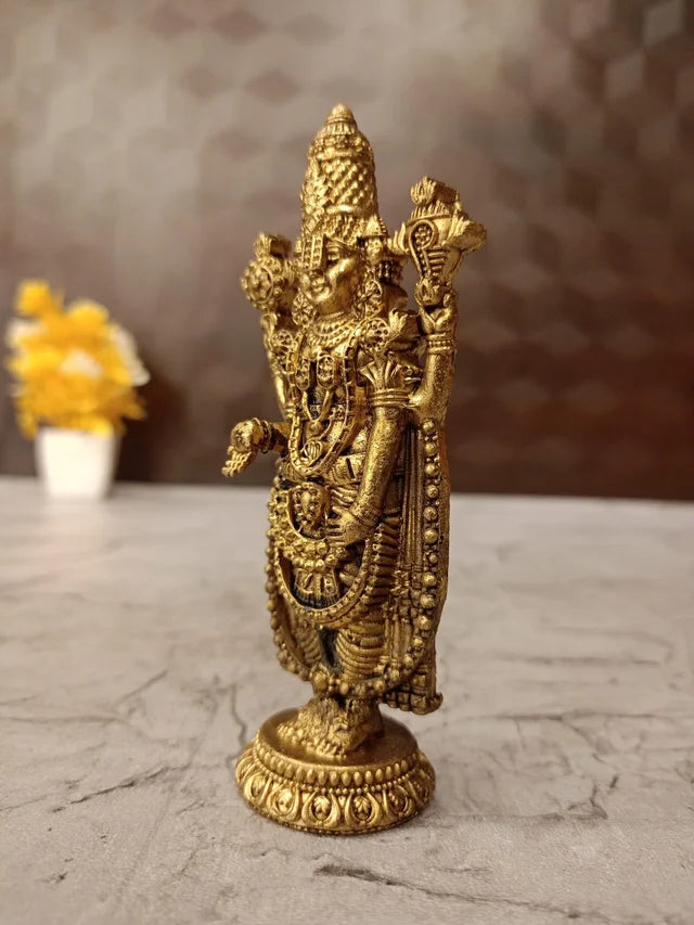 Premium Fine Art Brass Balaji Idol | Majestic Tirupati Venkateshwara Statue for Vastu & Supreme Wealth