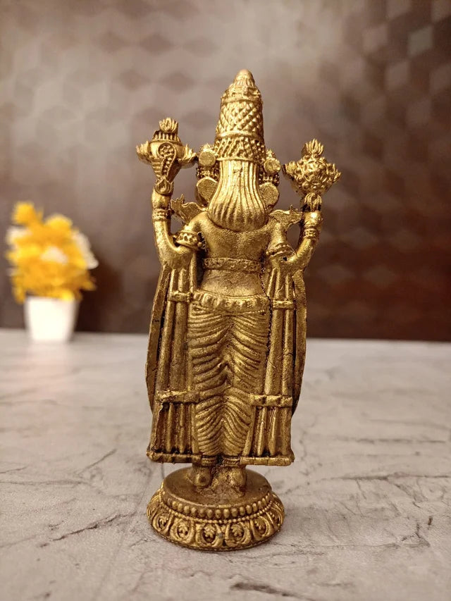 Premium Fine Art Brass Balaji Idol | Majestic Tirupati Venkateshwara Statue for Vastu & Supreme Wealth