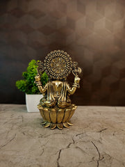 Premium Fine Art Brass Ganesha on Lotus | Exquisite Kamal Ganapati Idol for Vastu Prosperity & Luxury Decor