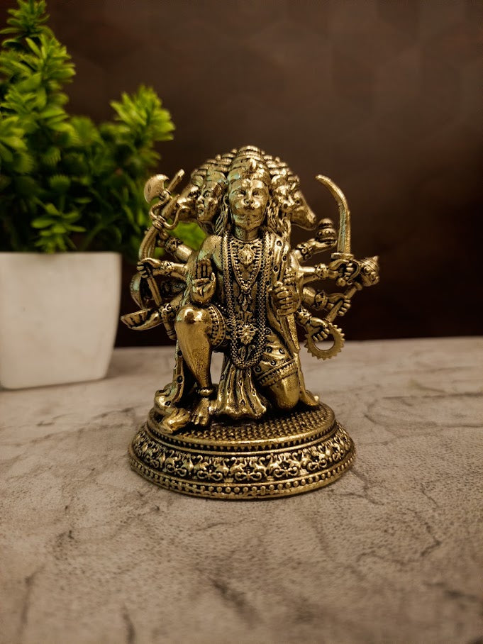Buy Premium Antique Brass Fine Art Panchamuga Hanuman Idol For Vastu Shield And Home Decor