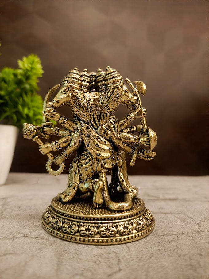 Buy Premium Antique Brass Fine Art Panchamuga Hanuman Idol For Vastu Shield And Home Decor