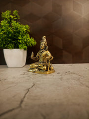 Brass Fine Art Shivan Idol | Miniature Meditating Shiva Statue for Pooja, Vastu & Car Dashboard
