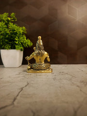 Brass Fine Art Shivan Idol | Miniature Meditating Shiva Statue for Pooja, Vastu & Car Dashboard