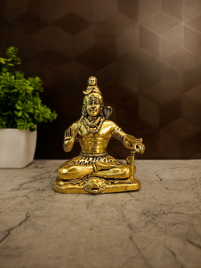 Premium Brass Fine Art Shivan Idol | Majestic Mahadev Statue for Pooja, Vastu & Home Decor