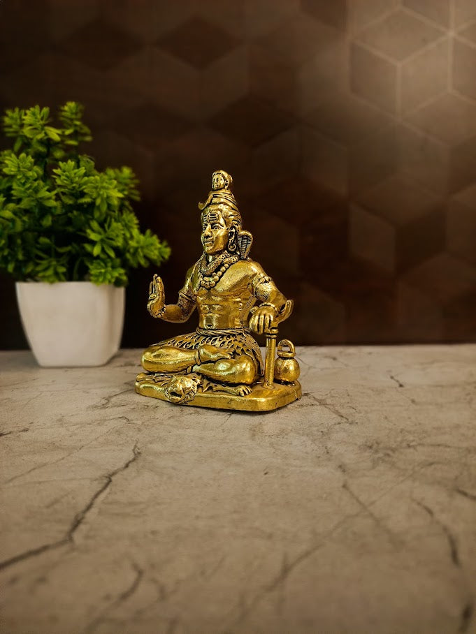 Premium Brass Fine Art Shivan Idol | Majestic Mahadev Statue for Pooja, Vastu & Home Decor