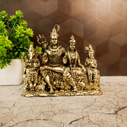 Premium Brass Fine Art Shivan Family Idol | Majestic Shiva Parivar Statue for Pooja & Vastu